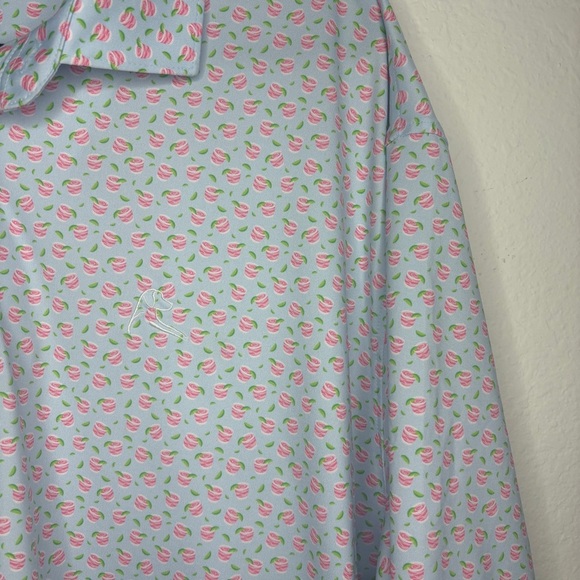 Men's Short Sleeve Performance Polo Pink Cocktail Drink Size XXXL Golf - Picture 4 of 8